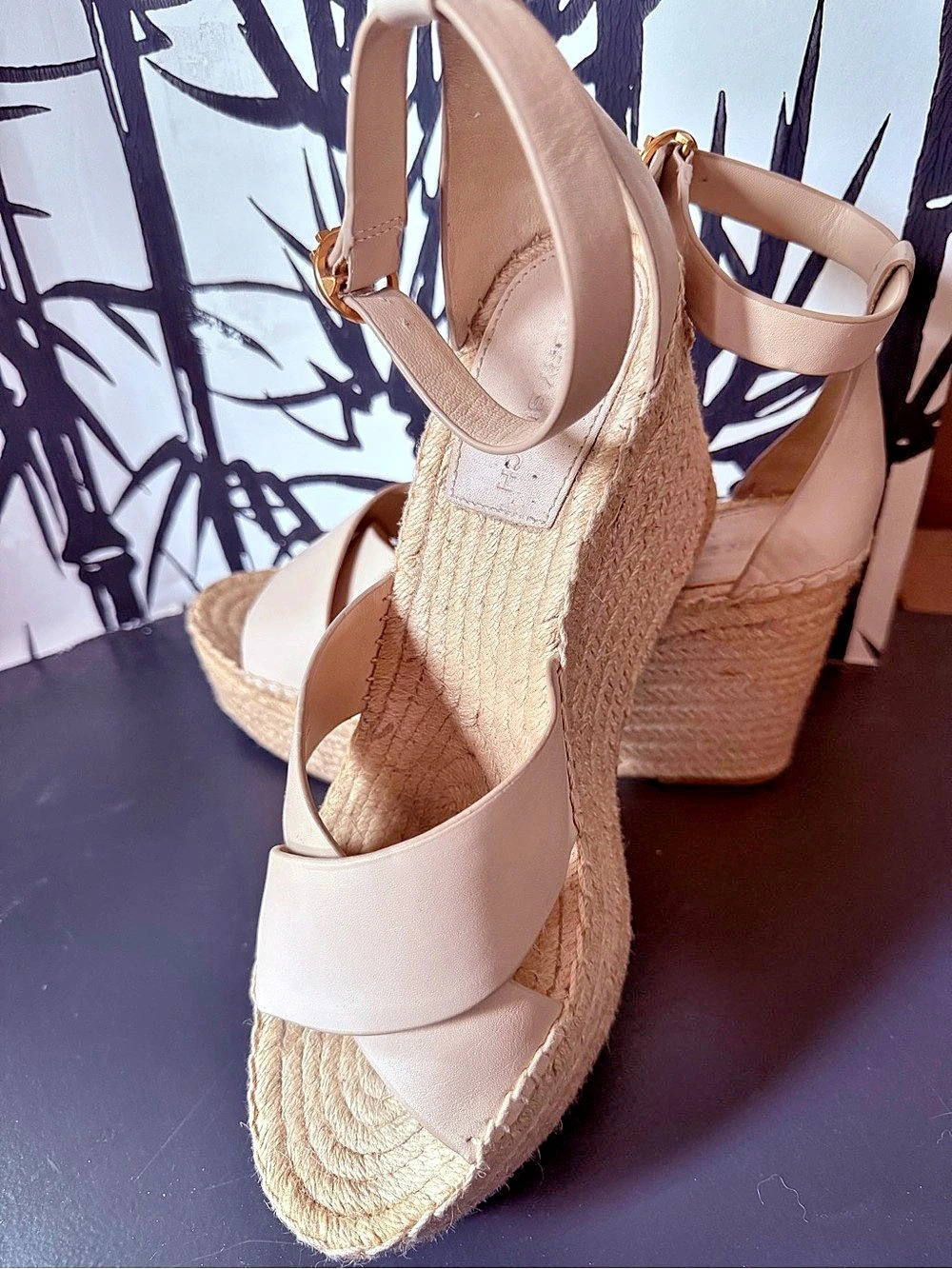 Tory Burch Espadrille Wedge Sandals in Beige